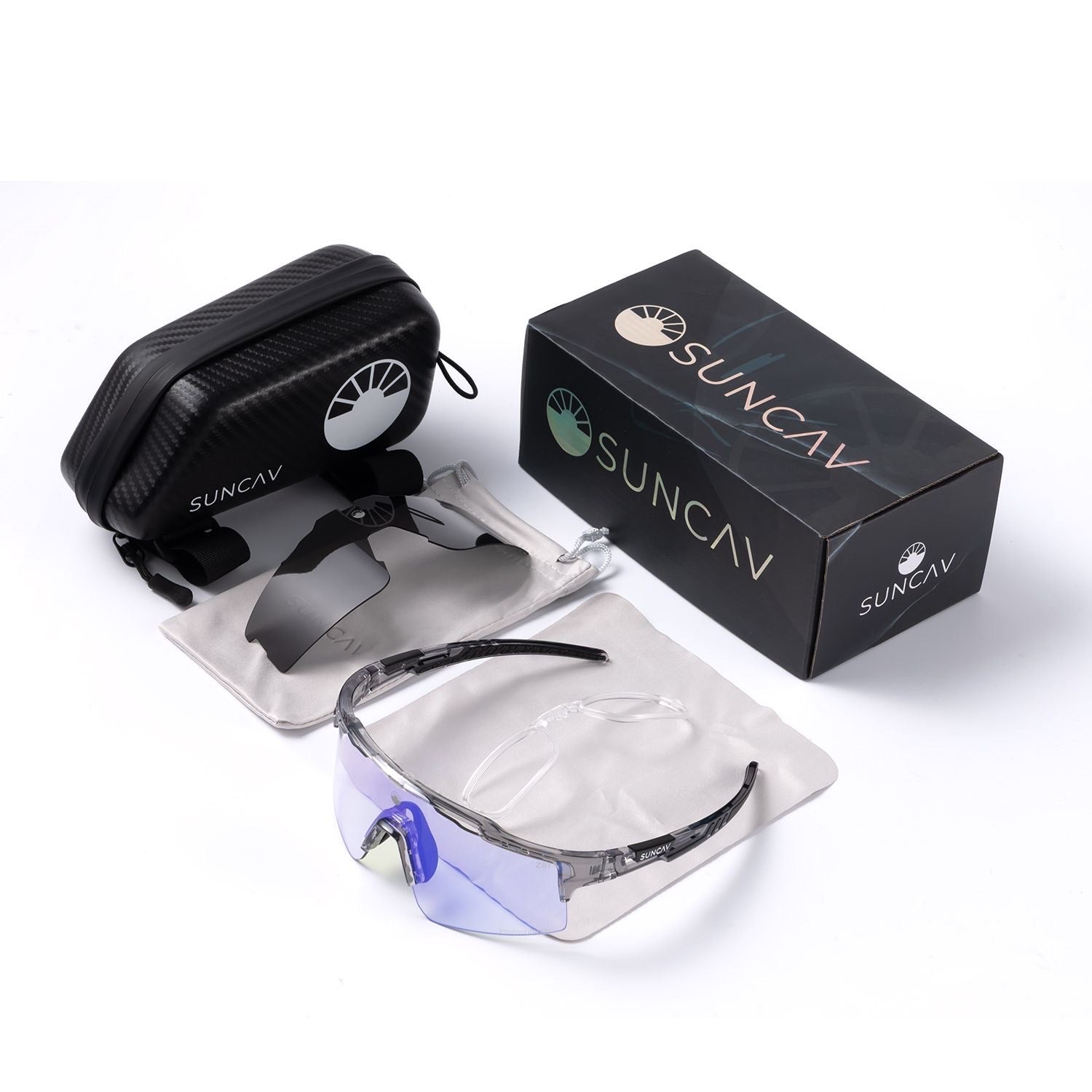 Photochromic, polarized, and ultra-resistant sports sunglasses.